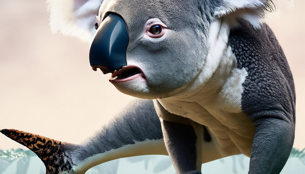 Firefly Koalas head on a Shark body with fins and a shark tail 32589