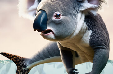 Firefly Koalas head on a Shark body with fins and a shark tail 32589