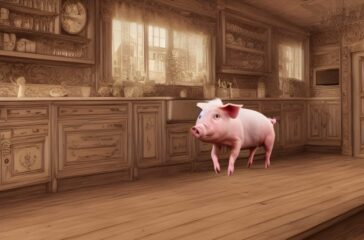pig running out the door of a commercial kitchen on two feet realistic photo of, award winning photograph, 50mm, insanely detailed and intricate, hypermaximalist, elegant, ornate, hyper realistic, super detailed
