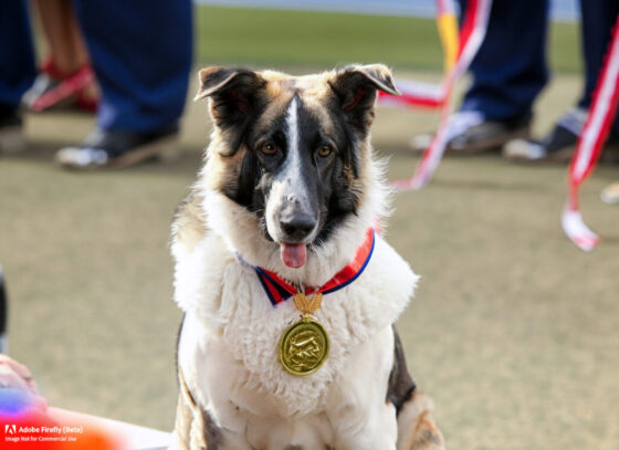 Firefly-Sheep-dog-wearing-medal-at-public-ceremony-50222 Firefly-Sheep-dog-wearing-medal-at-public-ceremony-50222